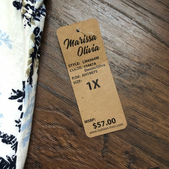 Marissa Olivia Floral Maxi Skirt Plus Size 1X NWT - Picture 4 of 7